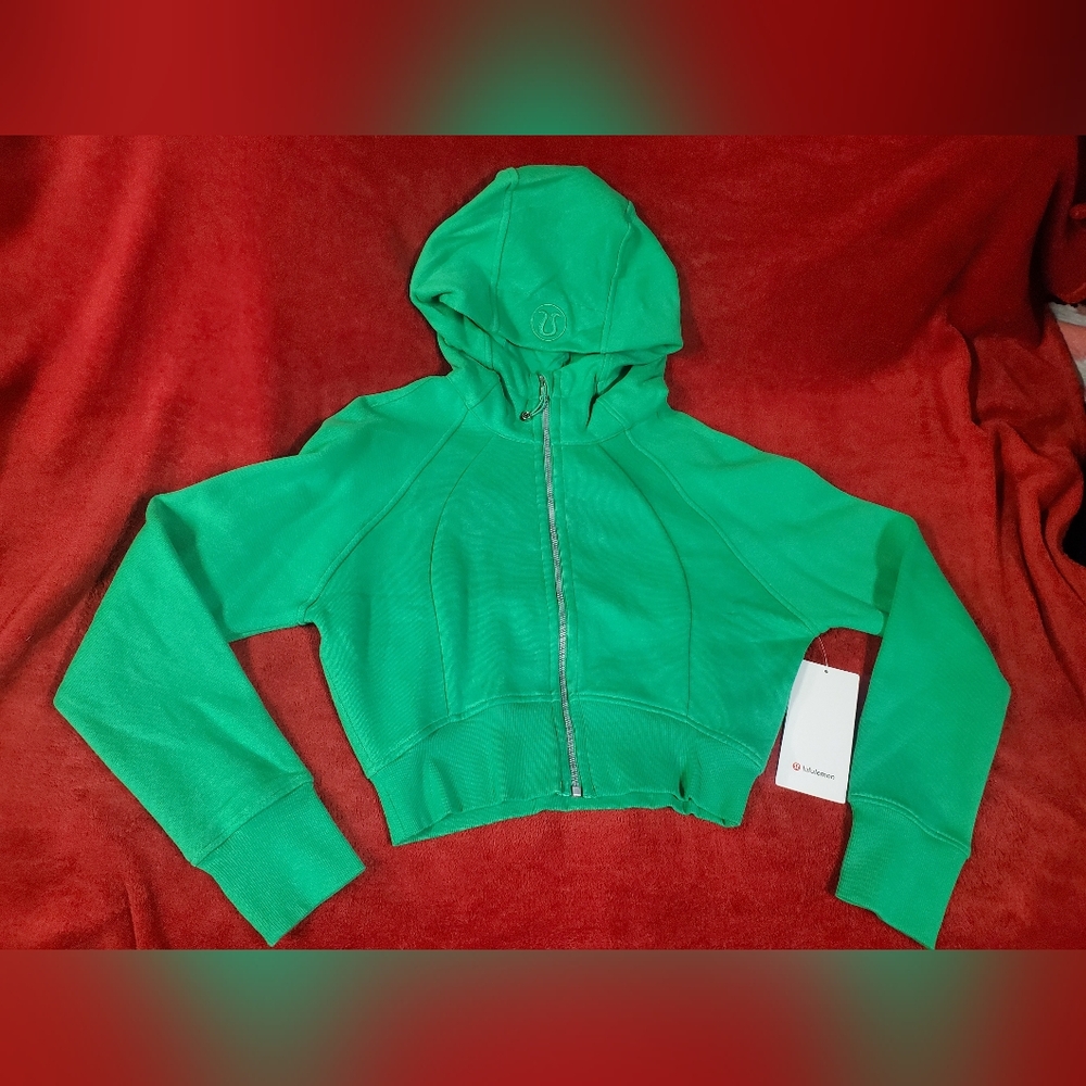 lululemon athletica Green Cropped Full‑Zip Hoodie
